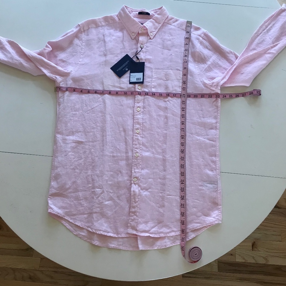 RESORTWEAR🔥 GANT PINK 100% LINEN BUTTON DOWN - Picture 12 of 16